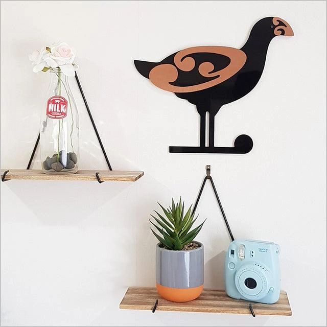 Koru Pukeko: Two-Tone Bird on Your Wall. A Touch of Kiwi Cool.